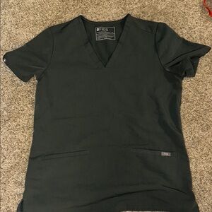 Figs Charcoal V-Neck Scrub Top